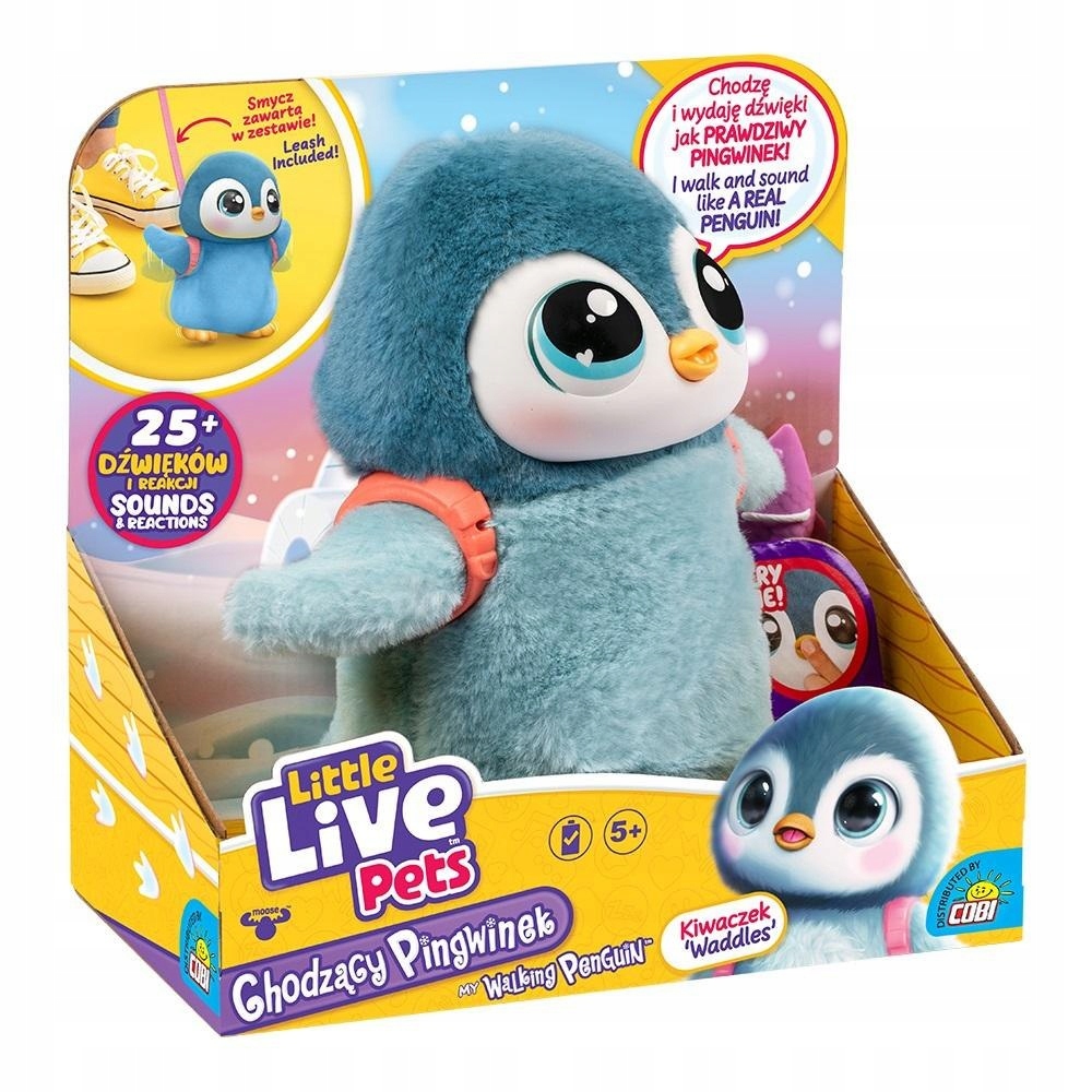 Little Live Pets Chodzący Pingwinek Pluszowa Maskotka Interaktywna Zabawka