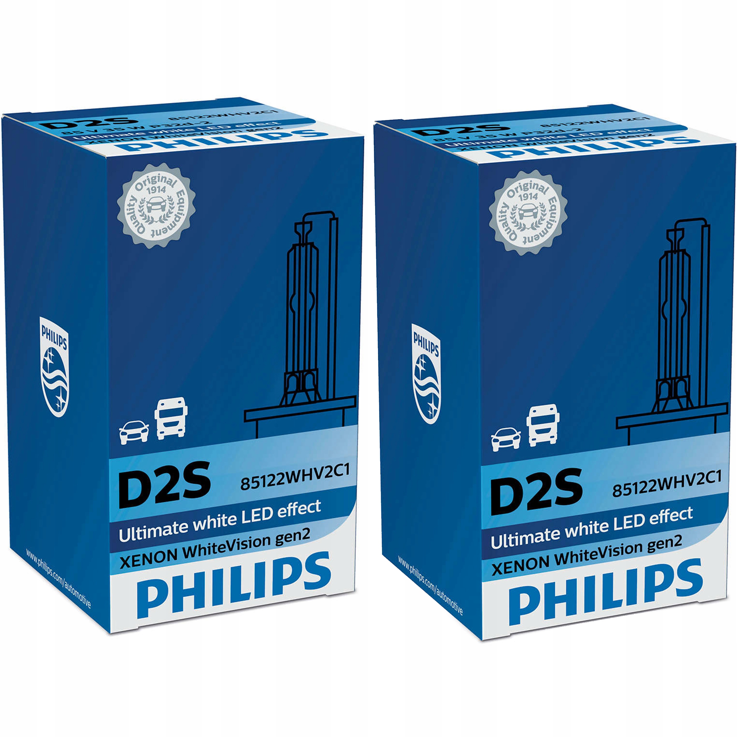 

Philips D2S White Vision Xenon Żarnik 5000K