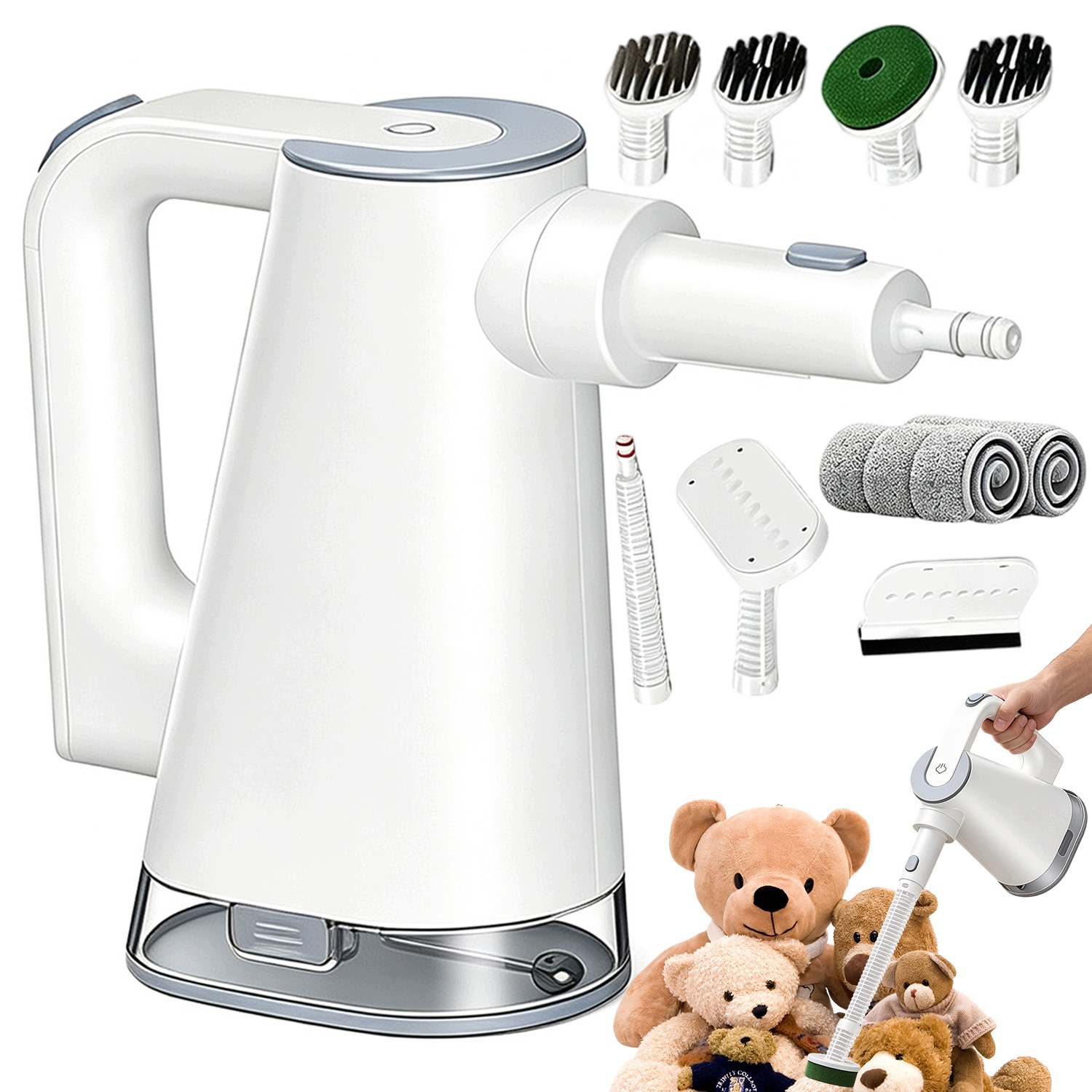 Silný Naparovač, Parný Čistič, Parný Mop 1500 W, 375 ML, Veľký Čistič, Sada XXL