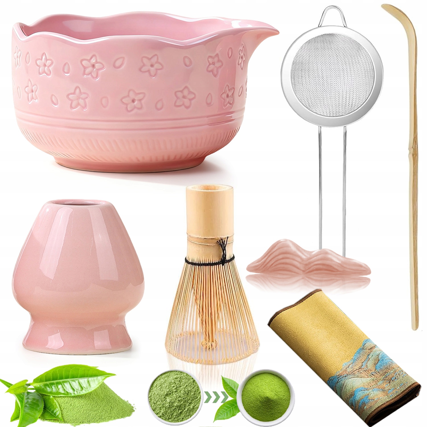 Levně Sada Nářadí Pro Matchy Keramika Bambus Japonský Čaj Matcha Dárek