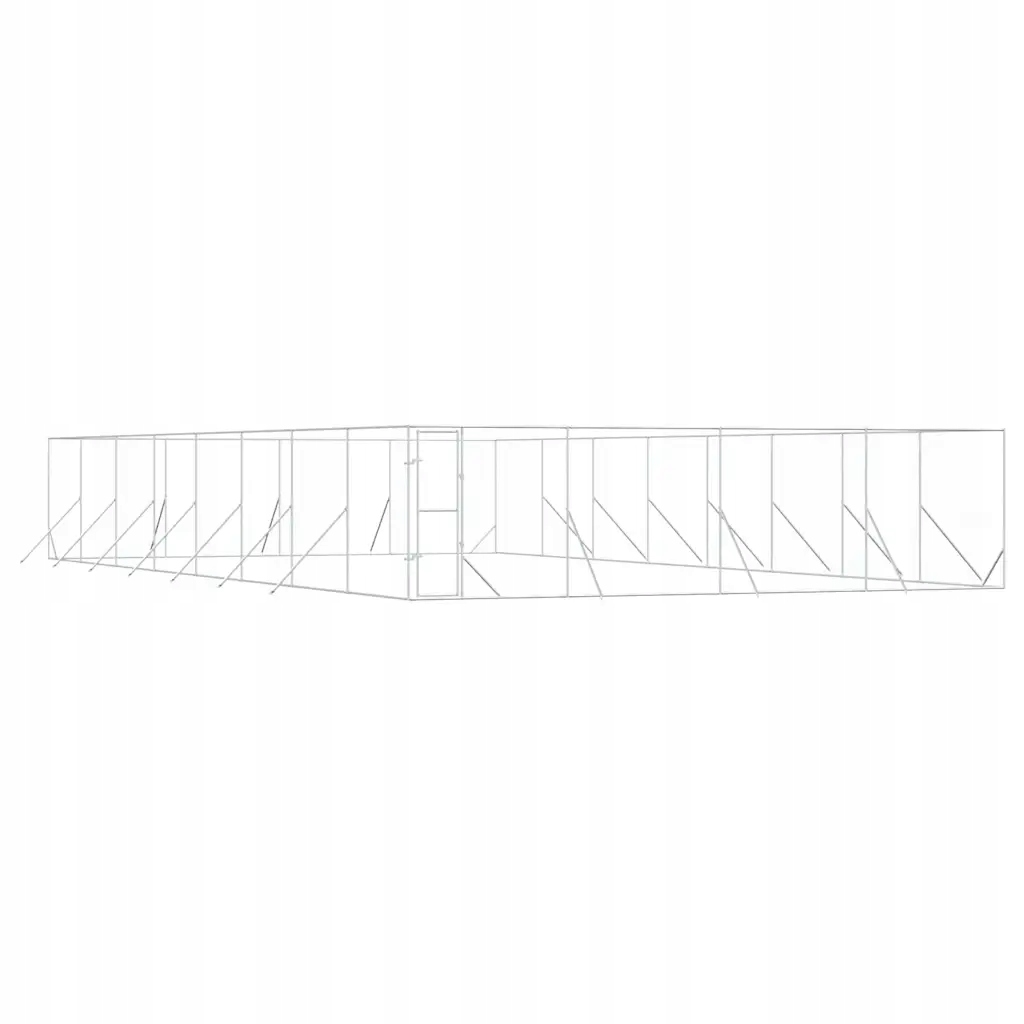 Levně Venkovní psí kotec stříbrný 8 x 16 x 2 m pozinkovaná ocel