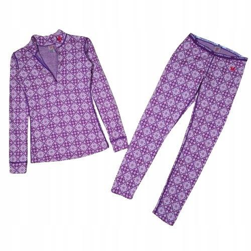 KARI TRAA Bielizna Termo 100 % Wełna Merino Wzór Logowana r. S