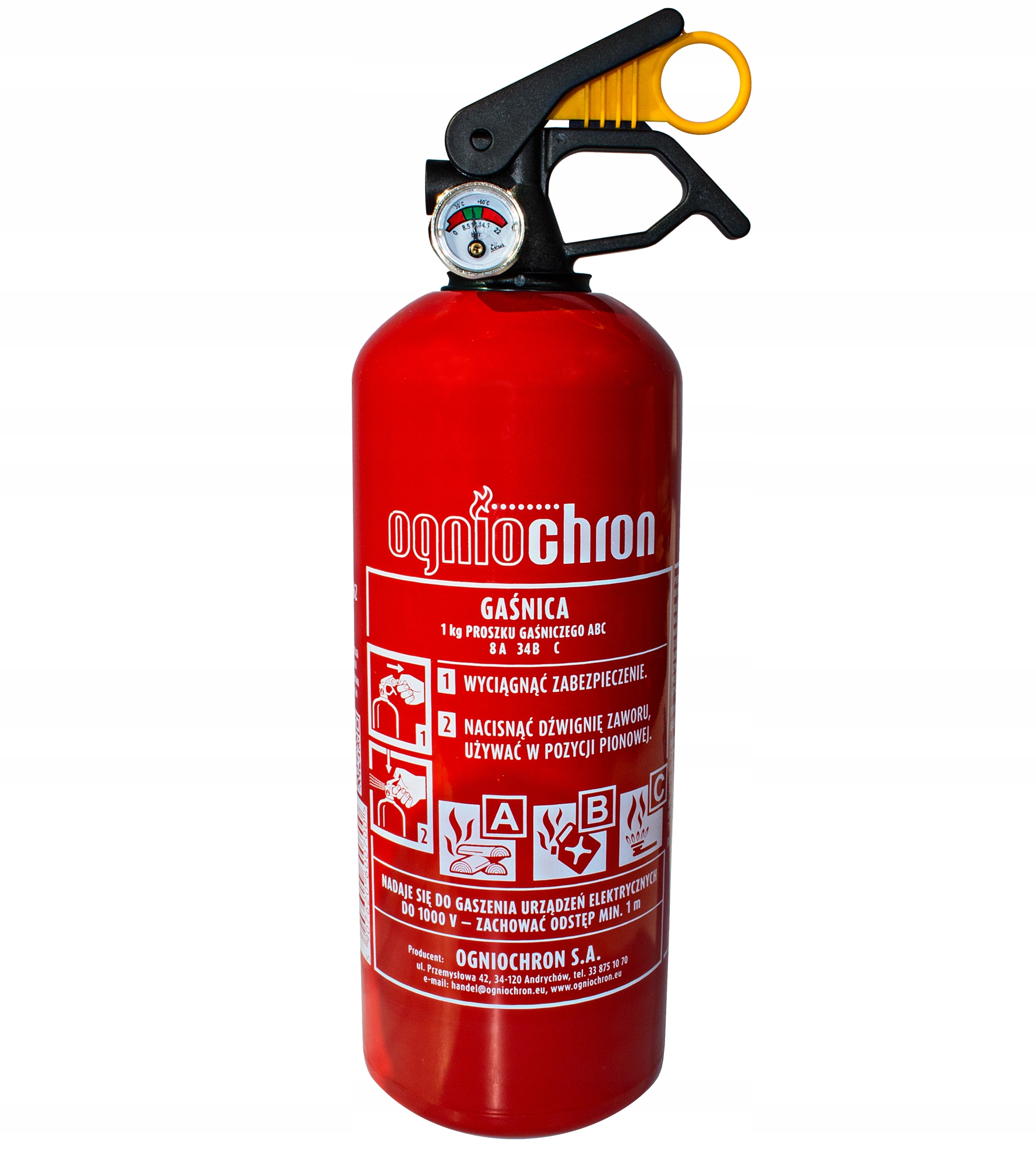 GAŚNICA OGNIOCHRON 1KG + UCHWYT RZEP DO SAMOCHODU Producent Agmi