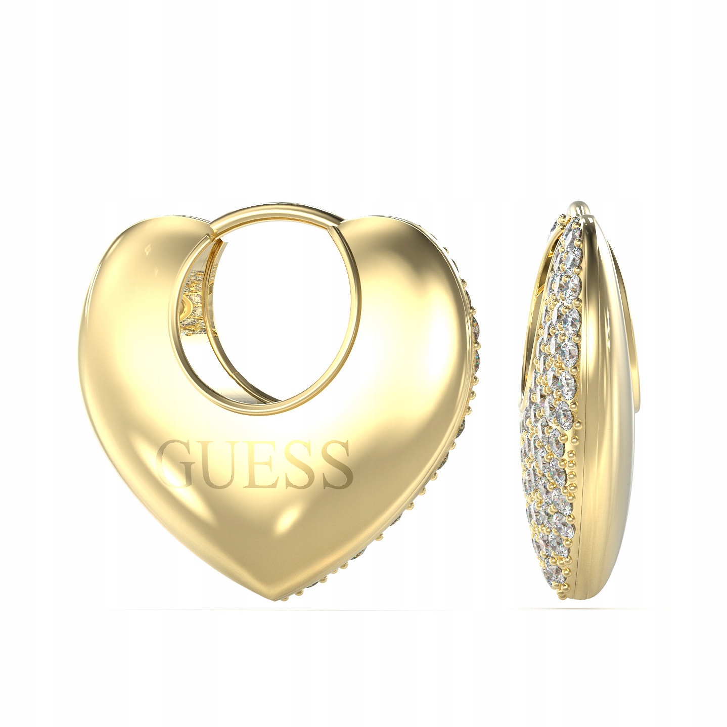 Dámské Náušnice Guess zlaté křišťál ve tvaru srdce