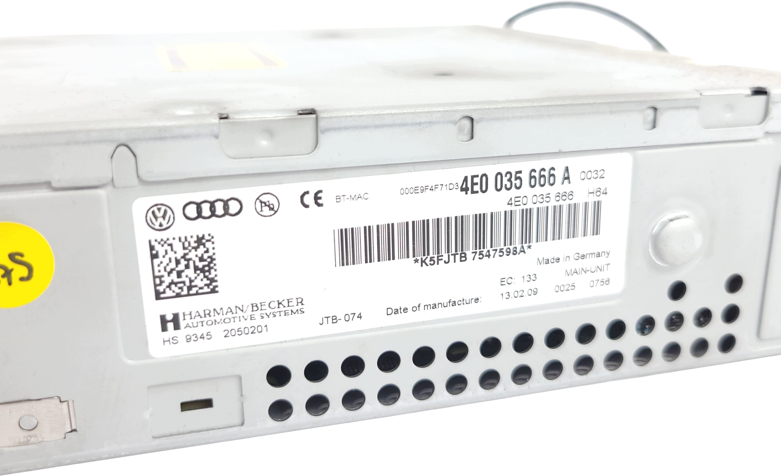 AUDI A6 C6 LIFT module control unit MMI 3G HIGH SD player 4E0035666A