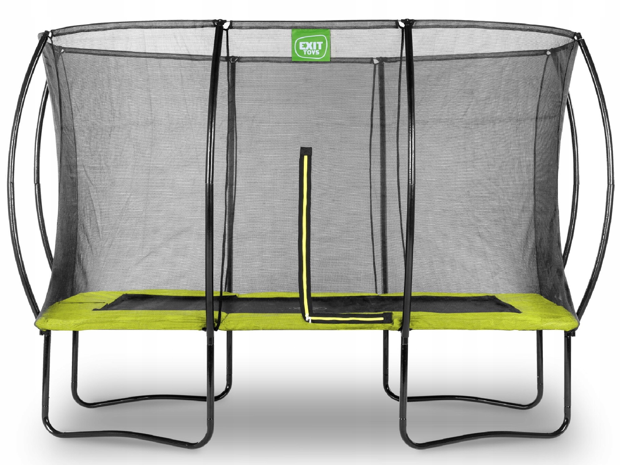 Trampolina Ogrodowa Z Siatką Zabezpieczającą 244x366 CM Prostokątna Zielona