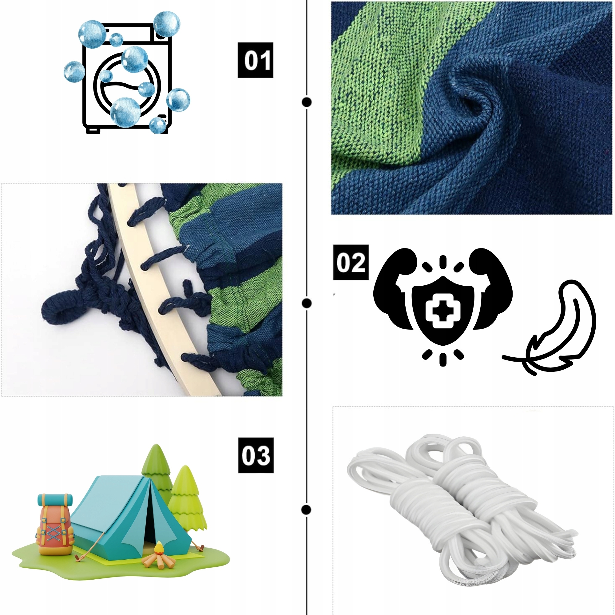 HAMAK OGRODOWY Z DRĄŻKIEM DO LEŻENIA LEŻANKA MOCNY TURYSTYCZNY ZESTAW XXL Model Hamak Bujak leżak leżanka wytrzymały ogrodowy XXL