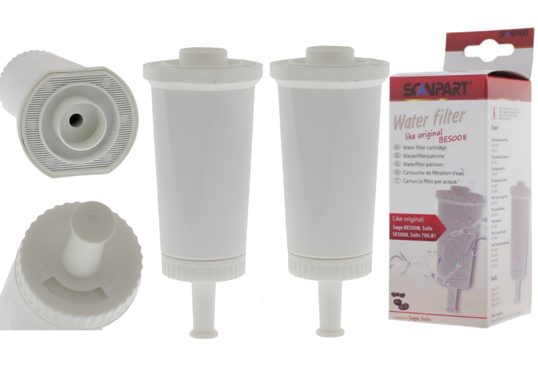 

2 x Filtry wody Scanpart do ekspresu Sage BES008