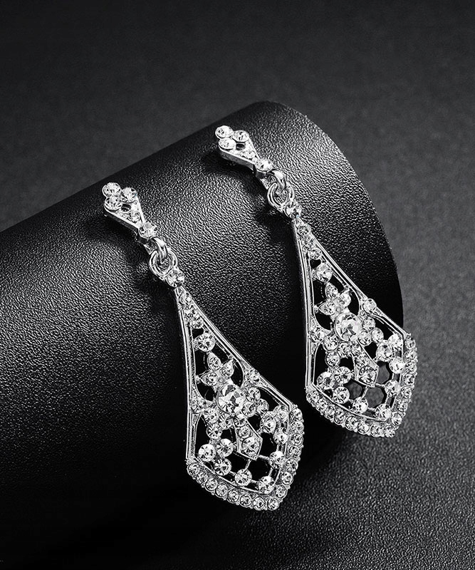 KOLCZYKI ŚLUBNE ŚLUBNE DŁUGIE CRYSTAL SREBRNE Materiał Inny