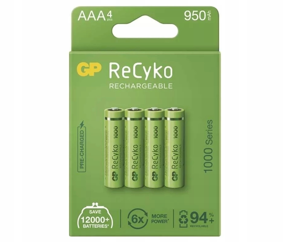 4x Akumulator GP ReCyko+ 950mAh 1.2V AAA NiMH
