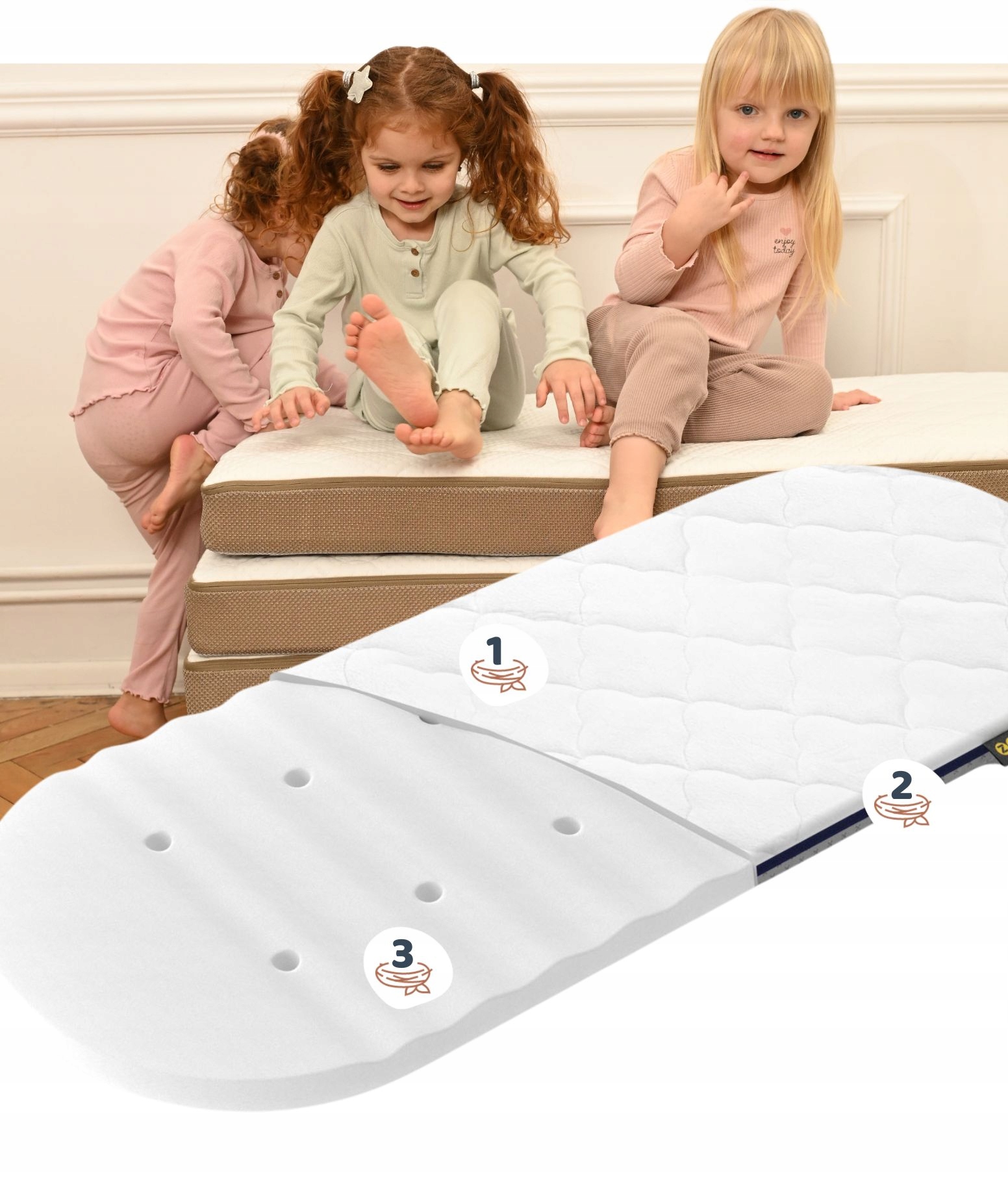 Materac PIANKOWY Gruby do wózka ADAMEX REGGIO ZICO BELISSA i JUNAMA SPACE Długość 69 cm