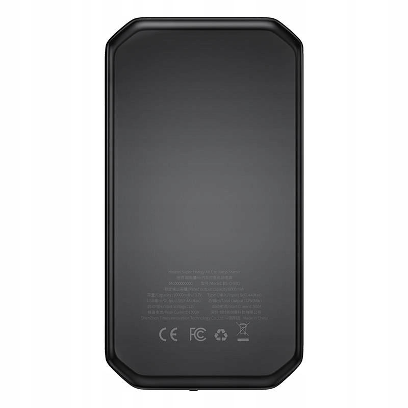 BASEUS POWERBANK JUMP STARTER BOOSTER 10000MAH LATARKA USB + KLEMY KABLE Model Super Energy Air