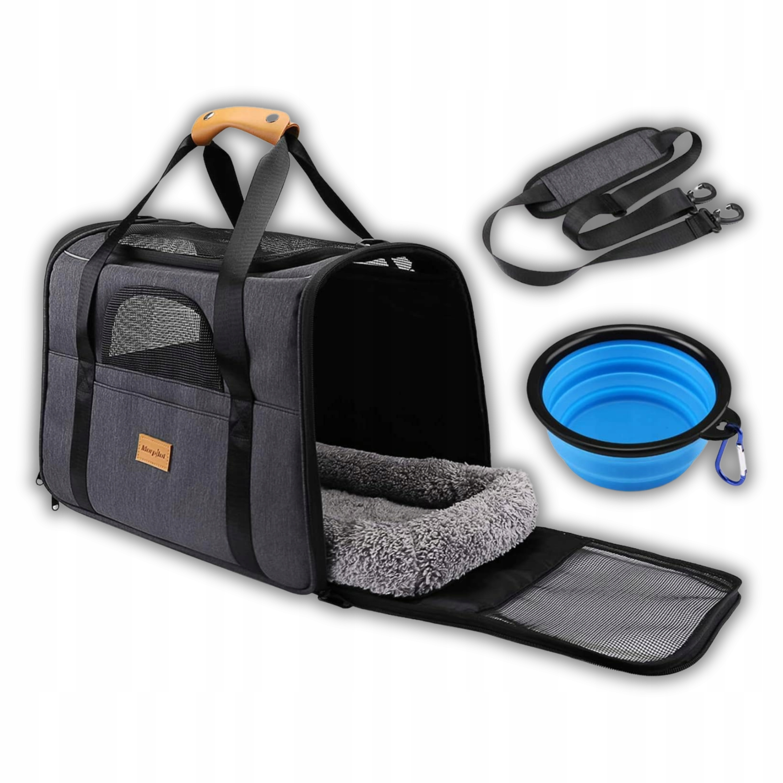 Transporter Dla Kota Psa Torba Składana Oddychająca 44 X 31 X 34 Szary