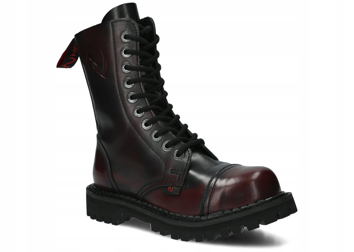 Nagaba 10H Vínovo-černá Pánské Kanady Kožené Pleny Lico Steel Nose