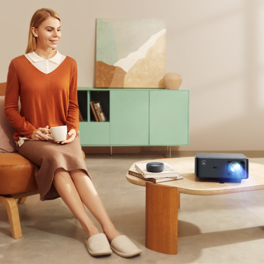 Projektor LCD WiFi6 Full HD NFC Smart TV Yaber K2s Zestaw Uchwyt Klawiatura Jasność lampy (ANSI) 800 lm