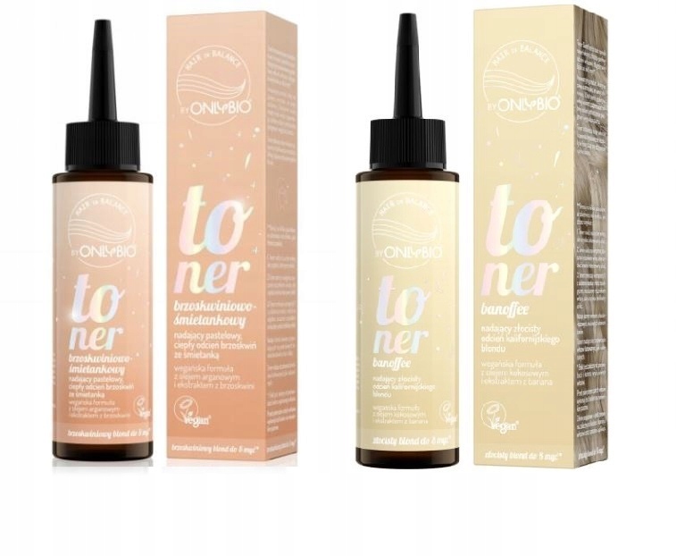 Onlybio Sada broskvovo-smetanového toneru a Banoffee Blond 2x 100 ml