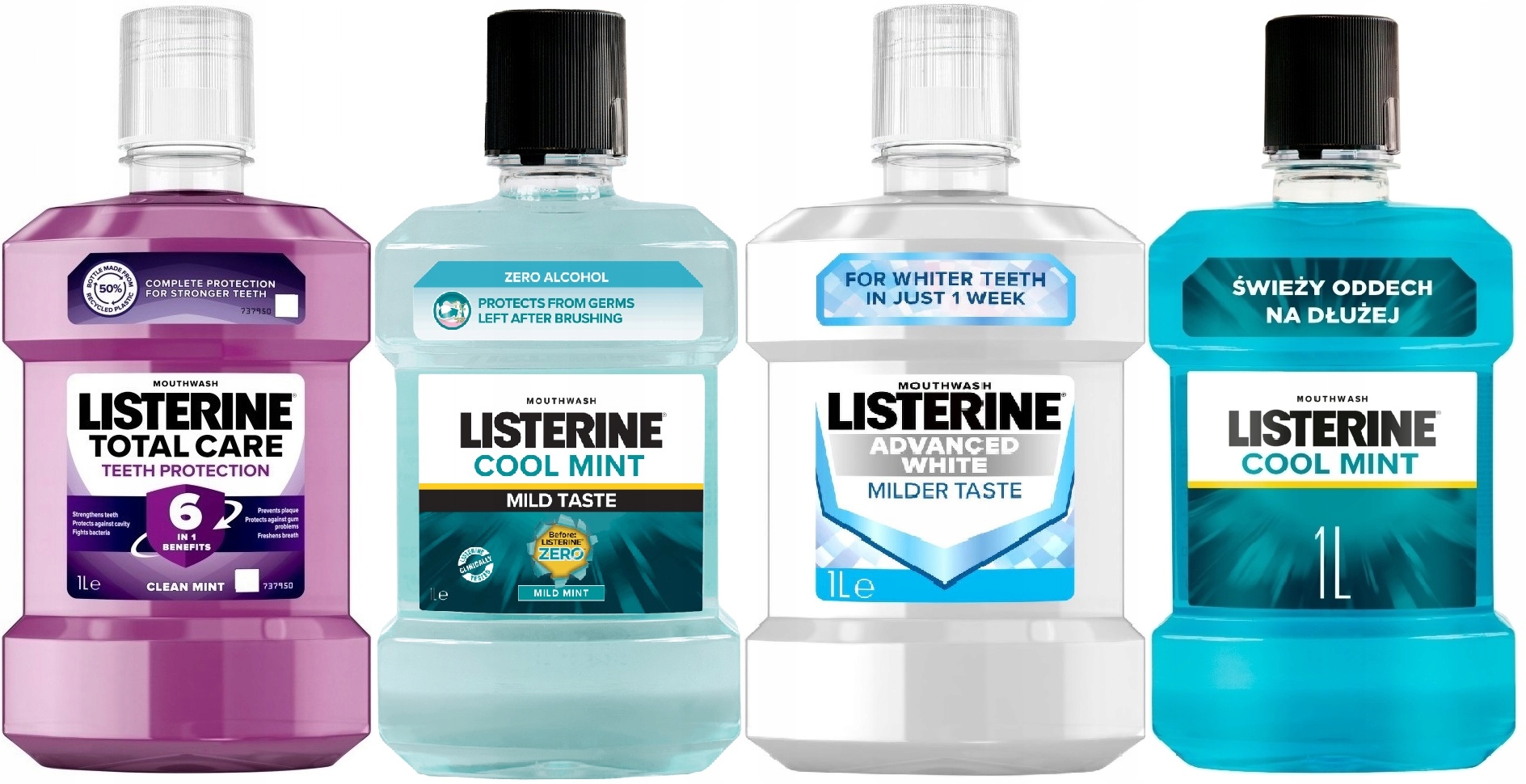 

Listerine Zestaw 4 Smaków 4x 1 Litr