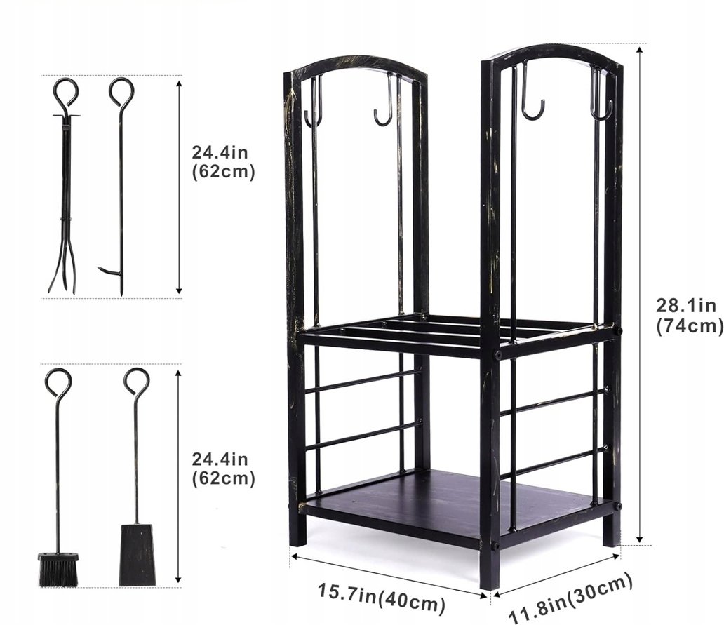 METALOWY STOJAK NA DREWNO - KOMINKOWY KOSZ Z PRZYBORAMI AKCESORIAMI ZESTAW Rodzaj kosz