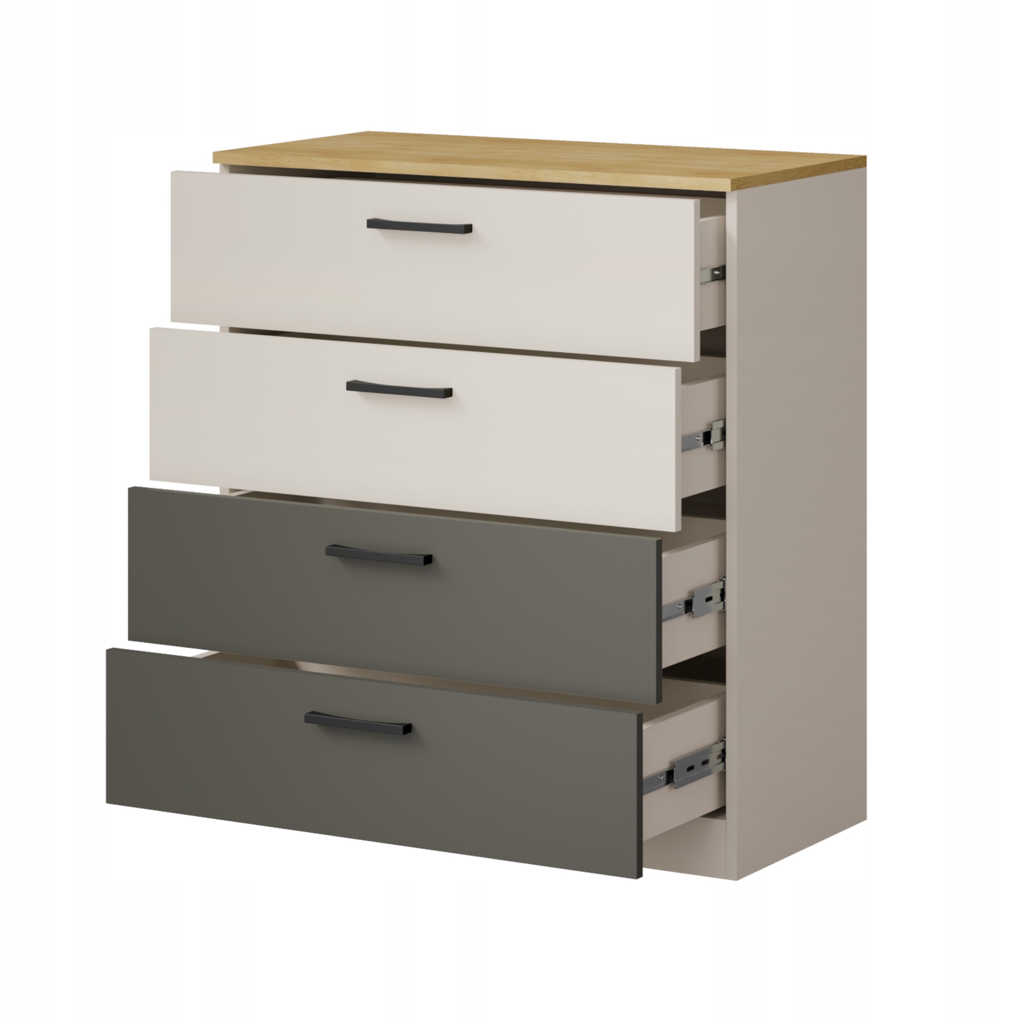 Komoda młodzieżowa z szufladami Billz 4S 80 Kaszmir/Dąb Cremona