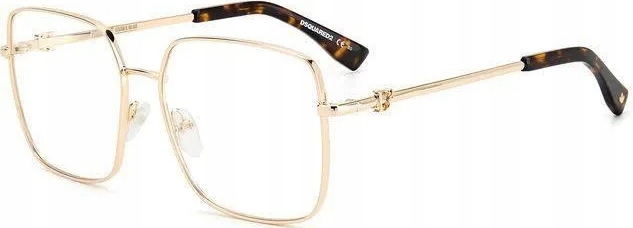 DSQUARED2 Dámské Brýle Nulové Zlaté Obroučky Jsg