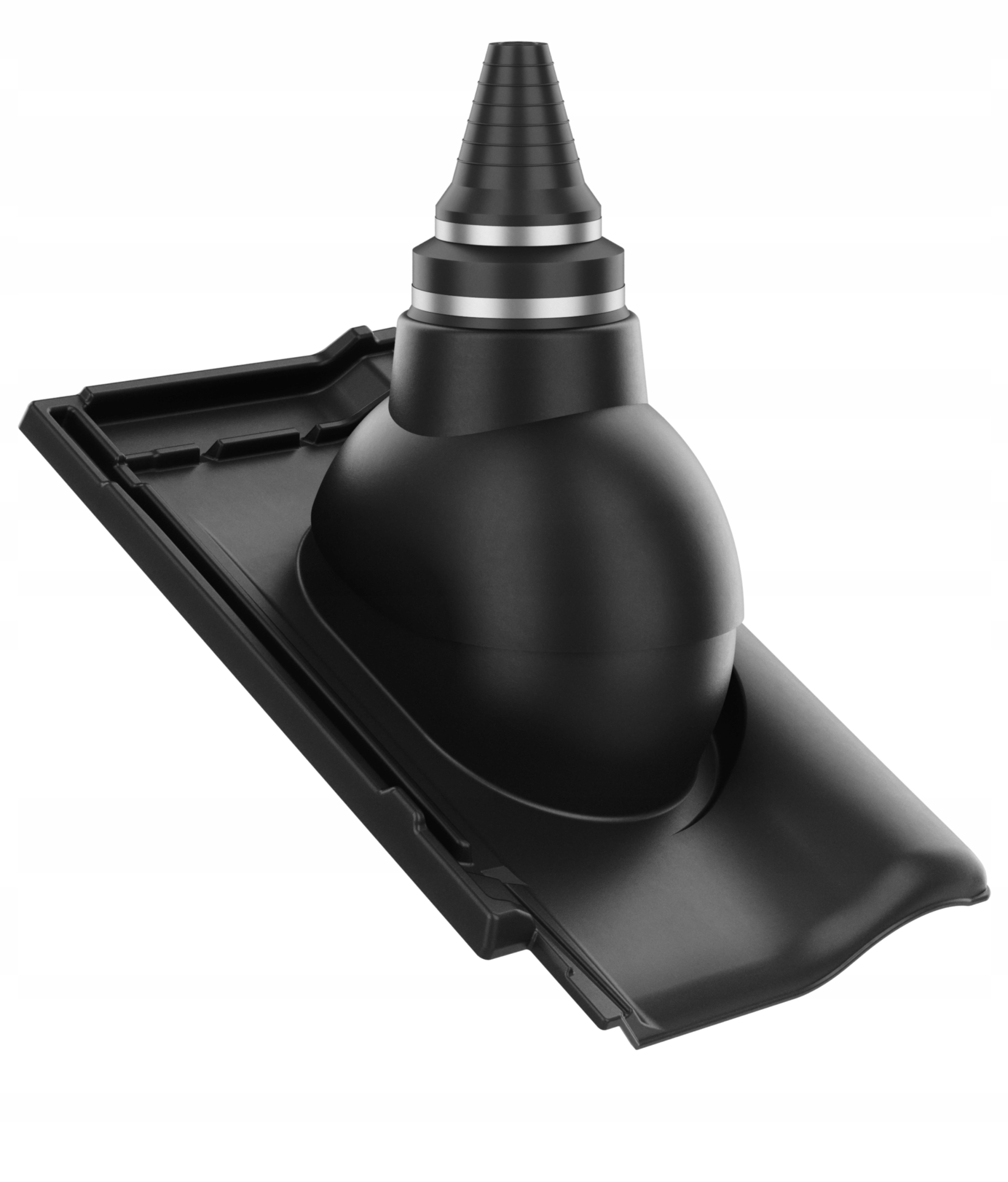 Anténní průchod těsným střešním průchodem Braas Rubín 9V Černý