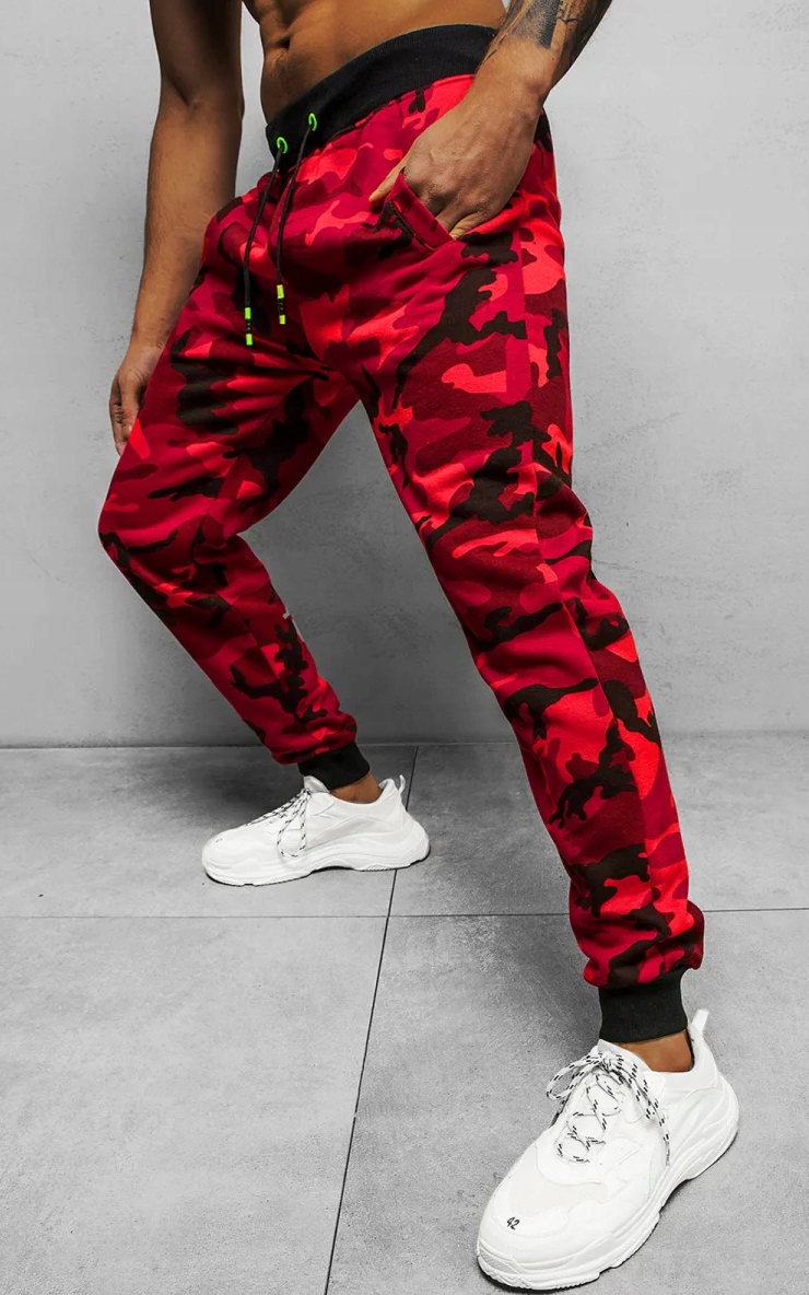 MĘSKIE DRESOWE SPODNIE BAWEŁNIANE DRESY KOLORY Kolor czerwony