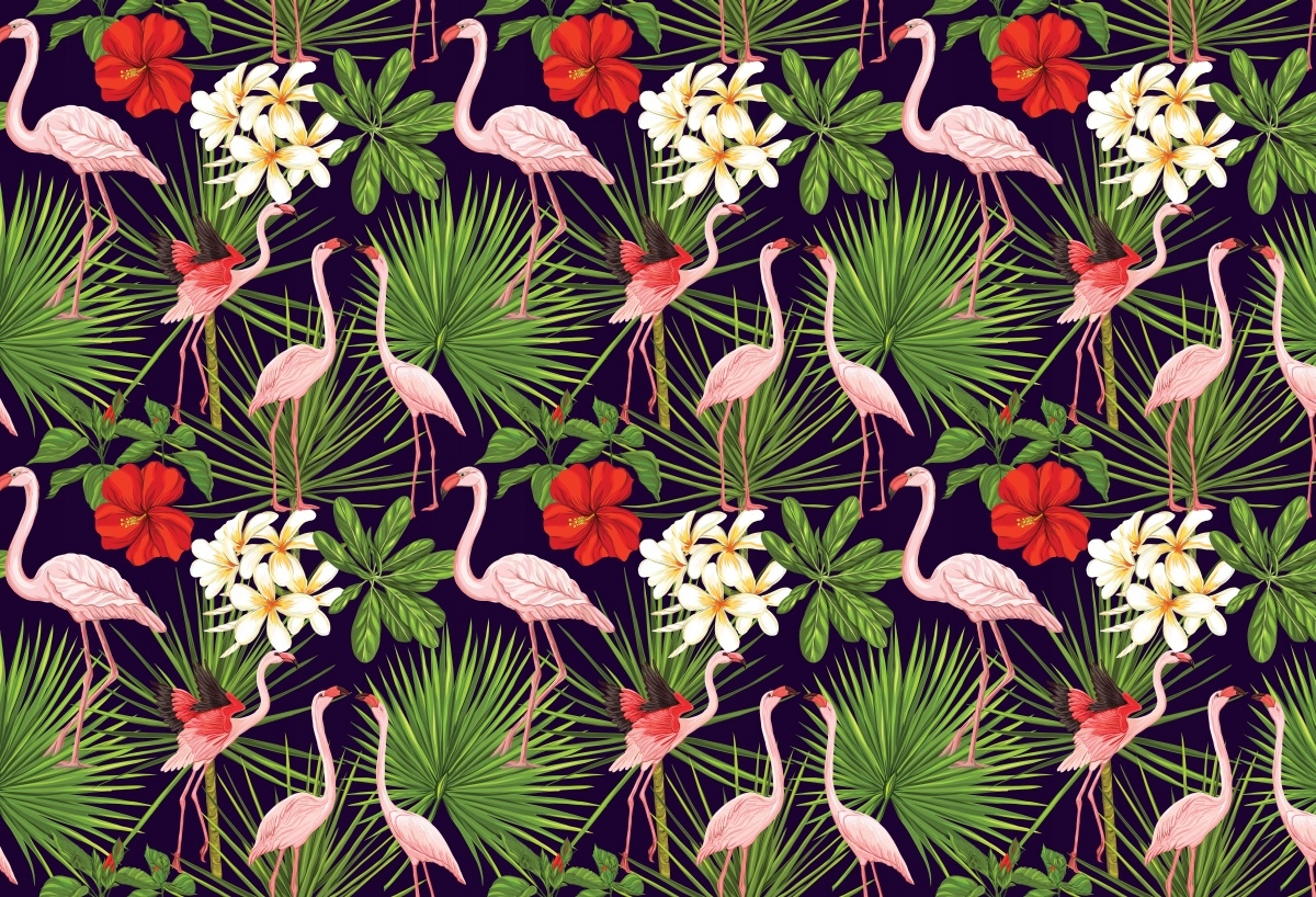 

Fototapeta Flizelinowa Flamingi Rośliny - 104x70