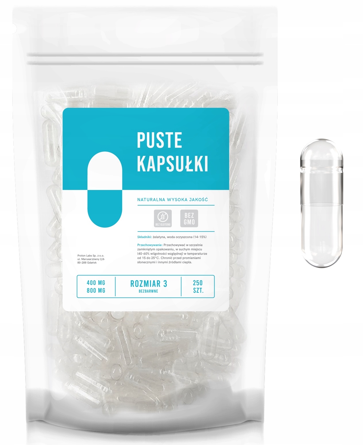 Пустые желатиновые капсулы размер 3 - 250 штук