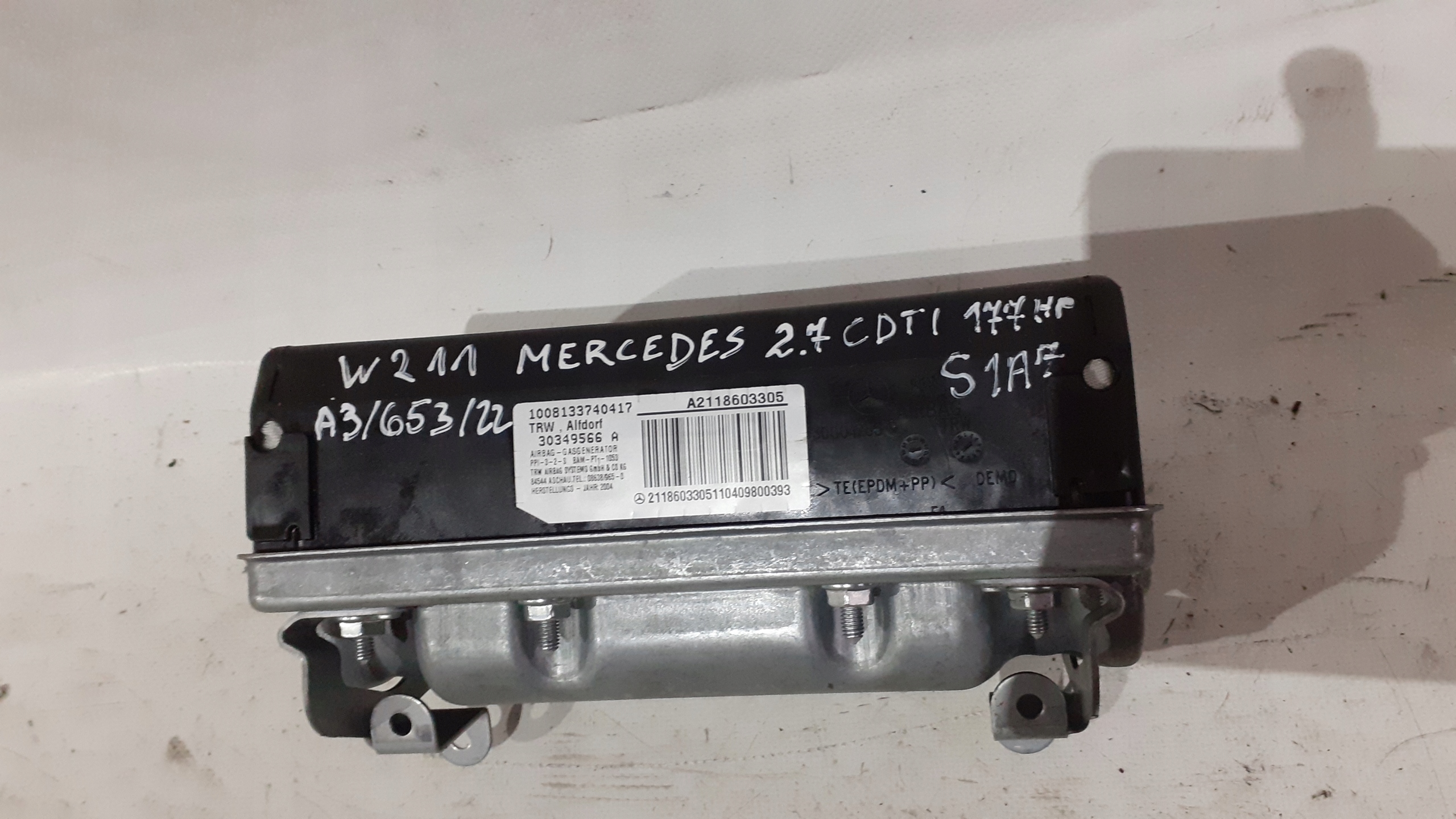 MERCEDES W211 airbag spolujezdce airbag
