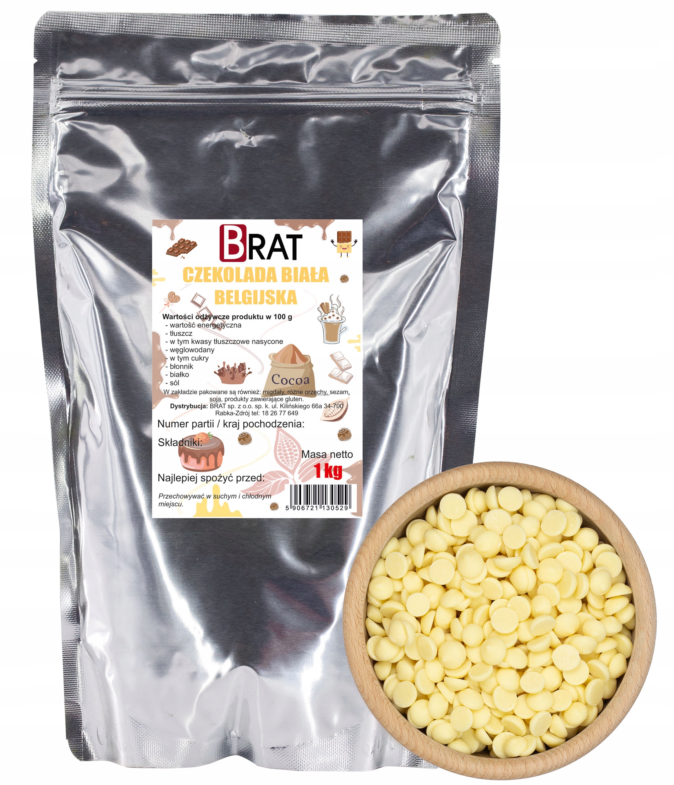 Levně Čokoláda bílá Brat 1000 g