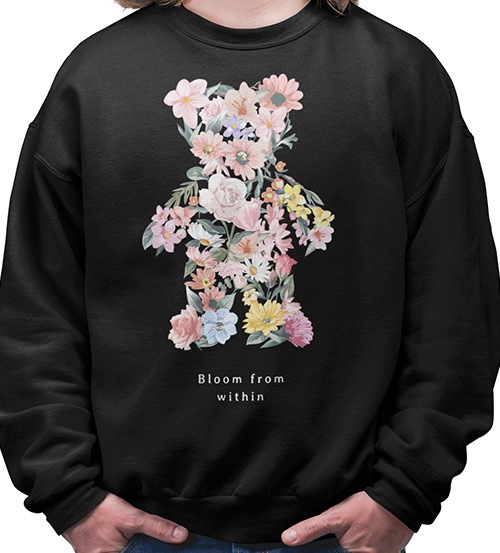 Pánská mikina Fashion Květinový medvídek vel. L