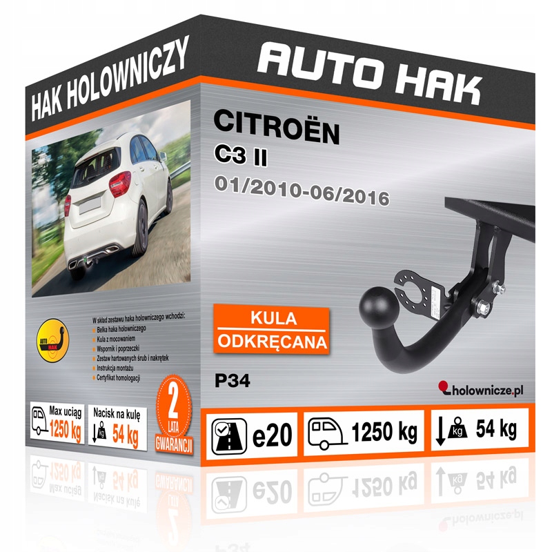 Hak holowniczy Citroën C3 II 2010-2016