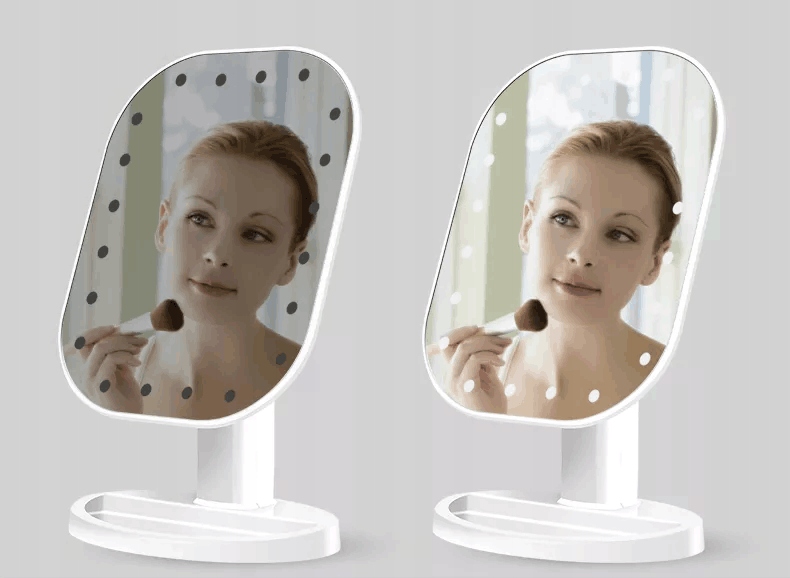 LUSTERKO KOSMETYCZNE DO MAKIJAŻU PODŚWIETLANE 20 LED OBROTOWE CZARNE Marka inna marka