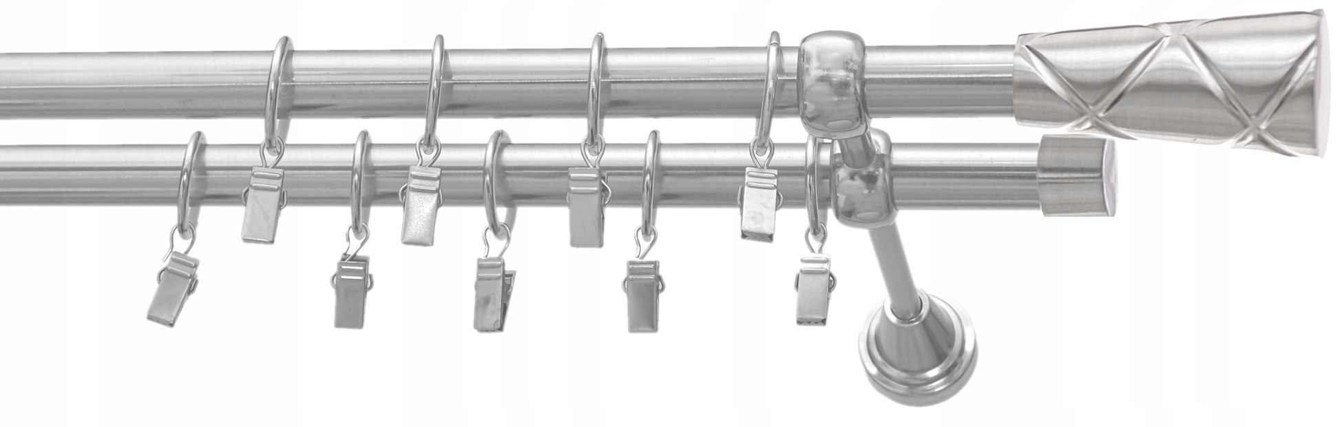 

Karnisz sufitowy podwójny 19mm Ciche Kółka 150cm