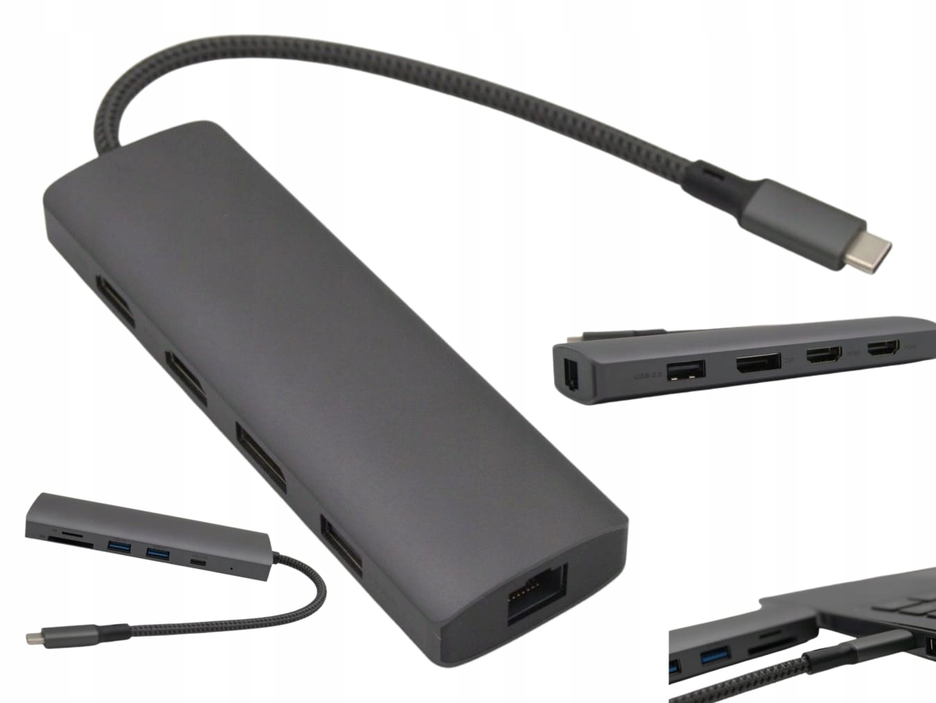 Stacja Baza Dokująca Hub Usb-c na 2 Monitory do notebooka ultrabooka Apple