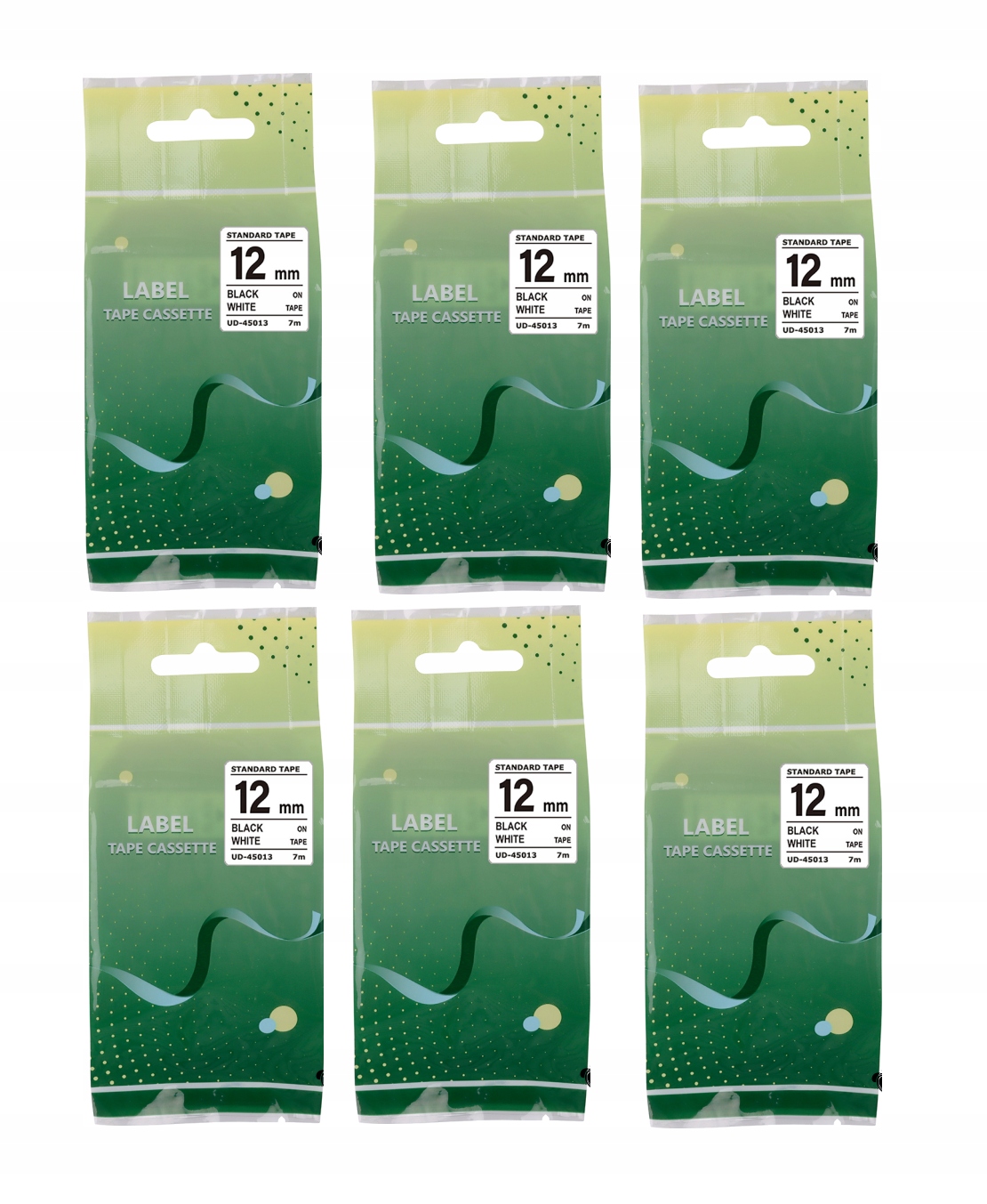 Taśma do D1 45013 do etykieciarek Dymo i 3M, Taśma laminowana 12mm x 7m