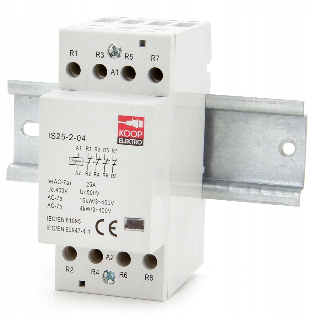 STYCZNIK MODUŁOWY 25-04 230V 25A 2P 4NC 3-FAZ Marka inny