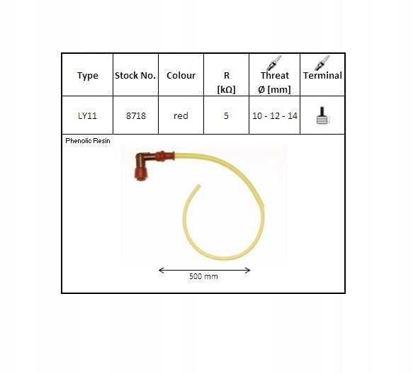 Ngk Fajka Na Sviečky Ebonitová Uhlová (90) Kábel 50 CMM Farba Červená (č.