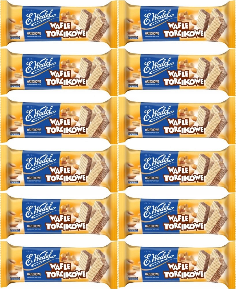 Wafle Torcikowe Orzechowe 160 g E.Wedel x12