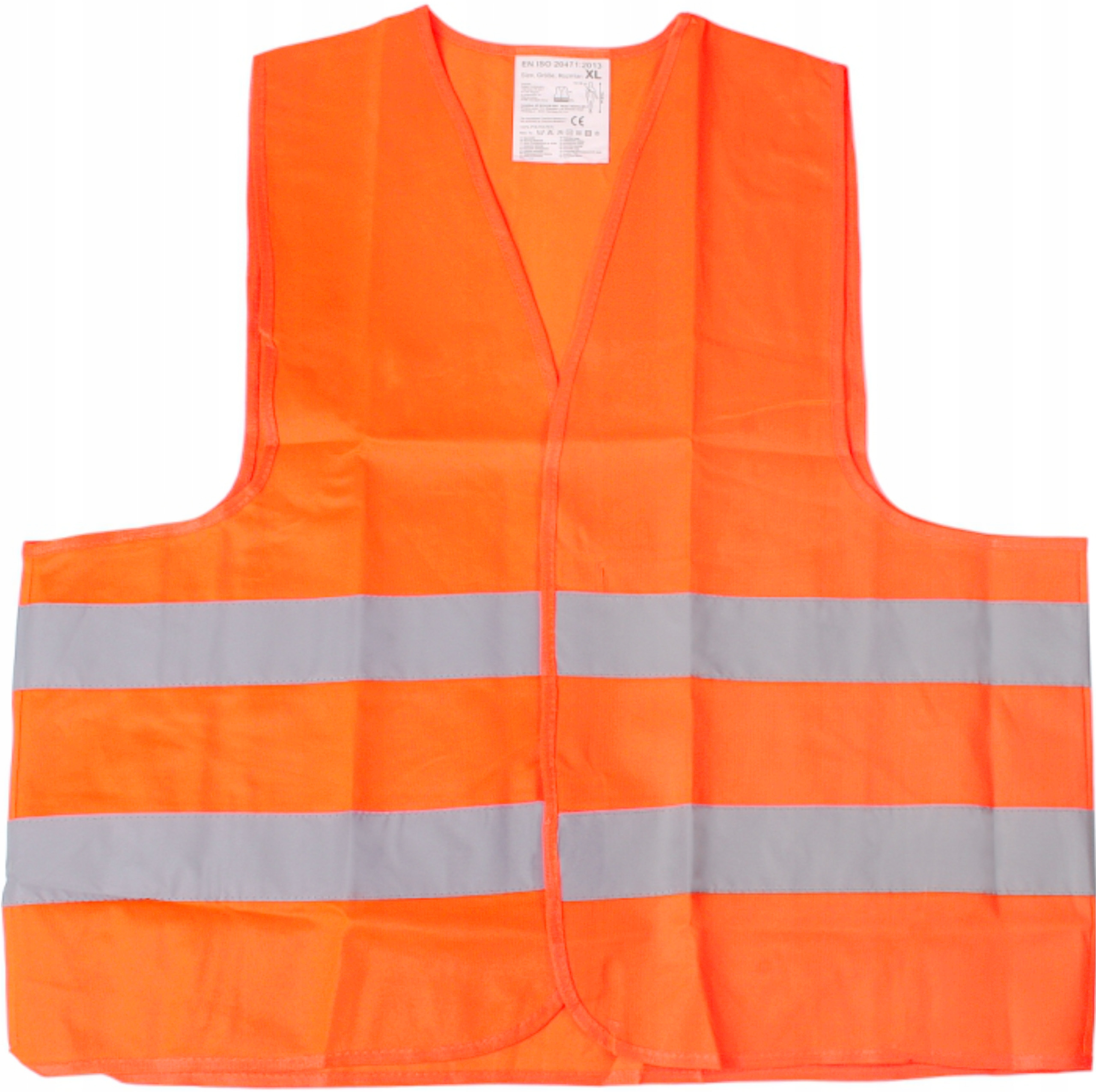 KAMIZELKA DROGOWA OSTRZEGAWCZA ODBLASKOWA Z PASAMI pomarańczowa