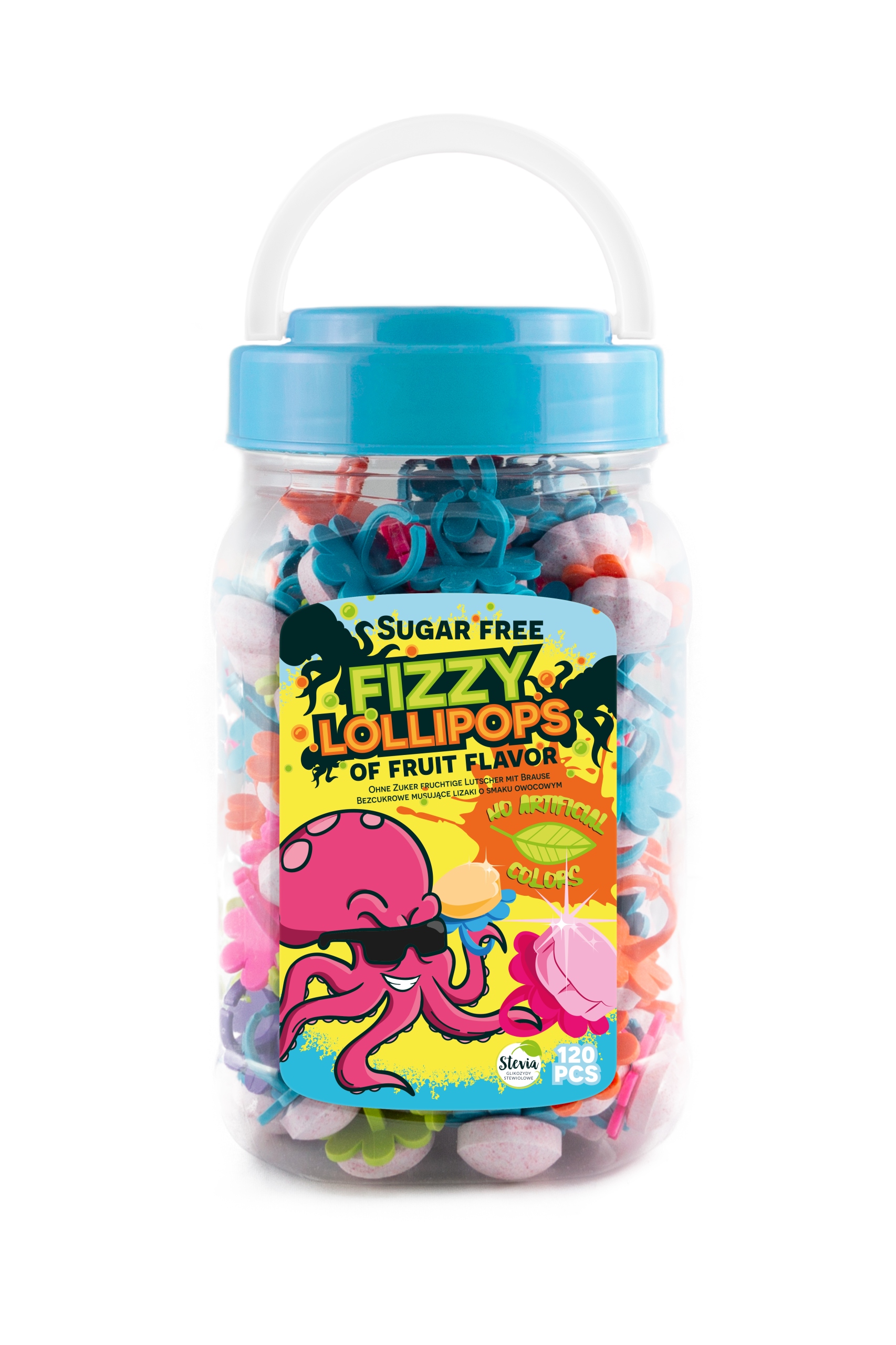 Levně Lízátka Pudrové Prstýnek 120 ks Bez cukru