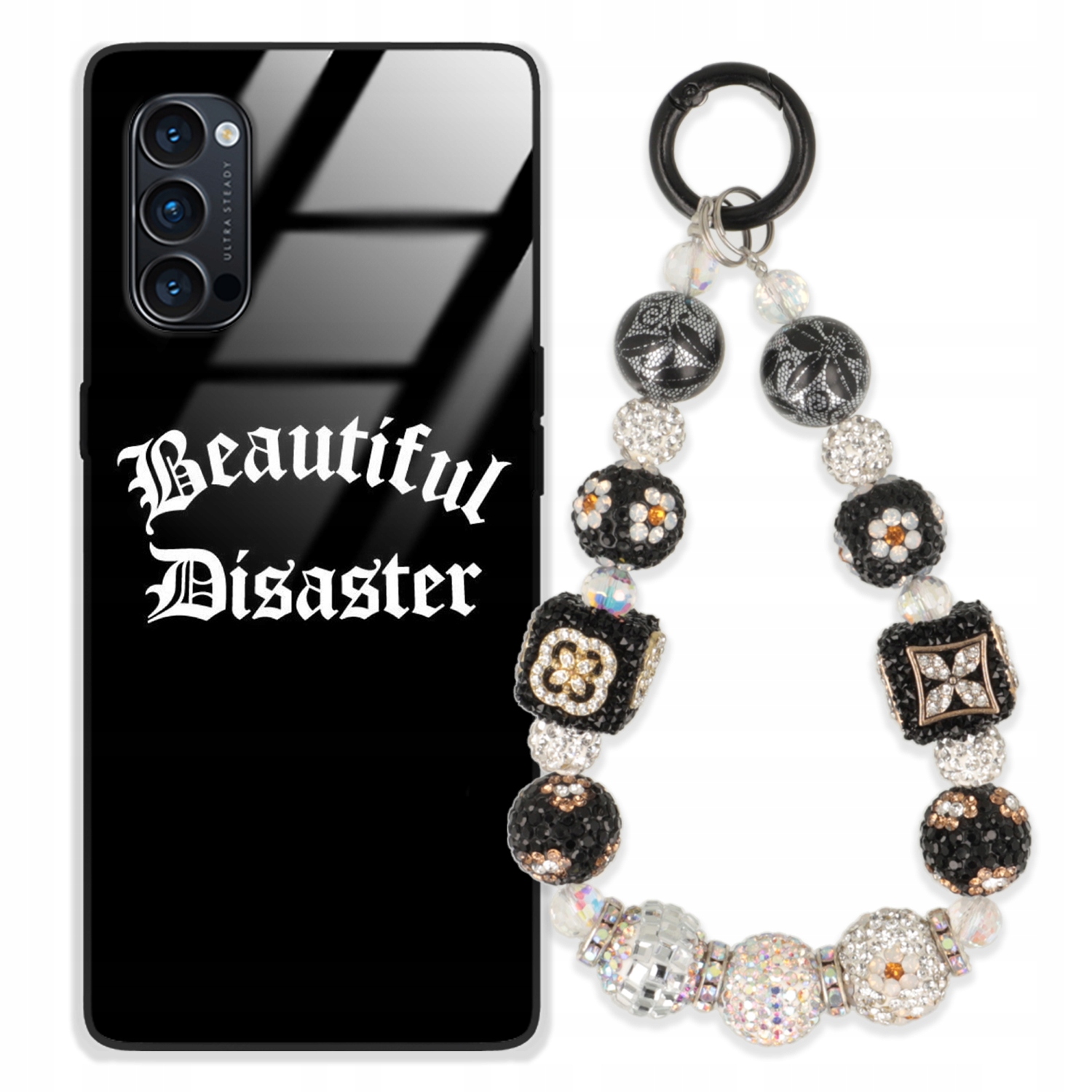 Puzdro Pre Oppo Reno 4 Pro Glass Kľúčenka Elegantné Prémiové Vzory Puzdra