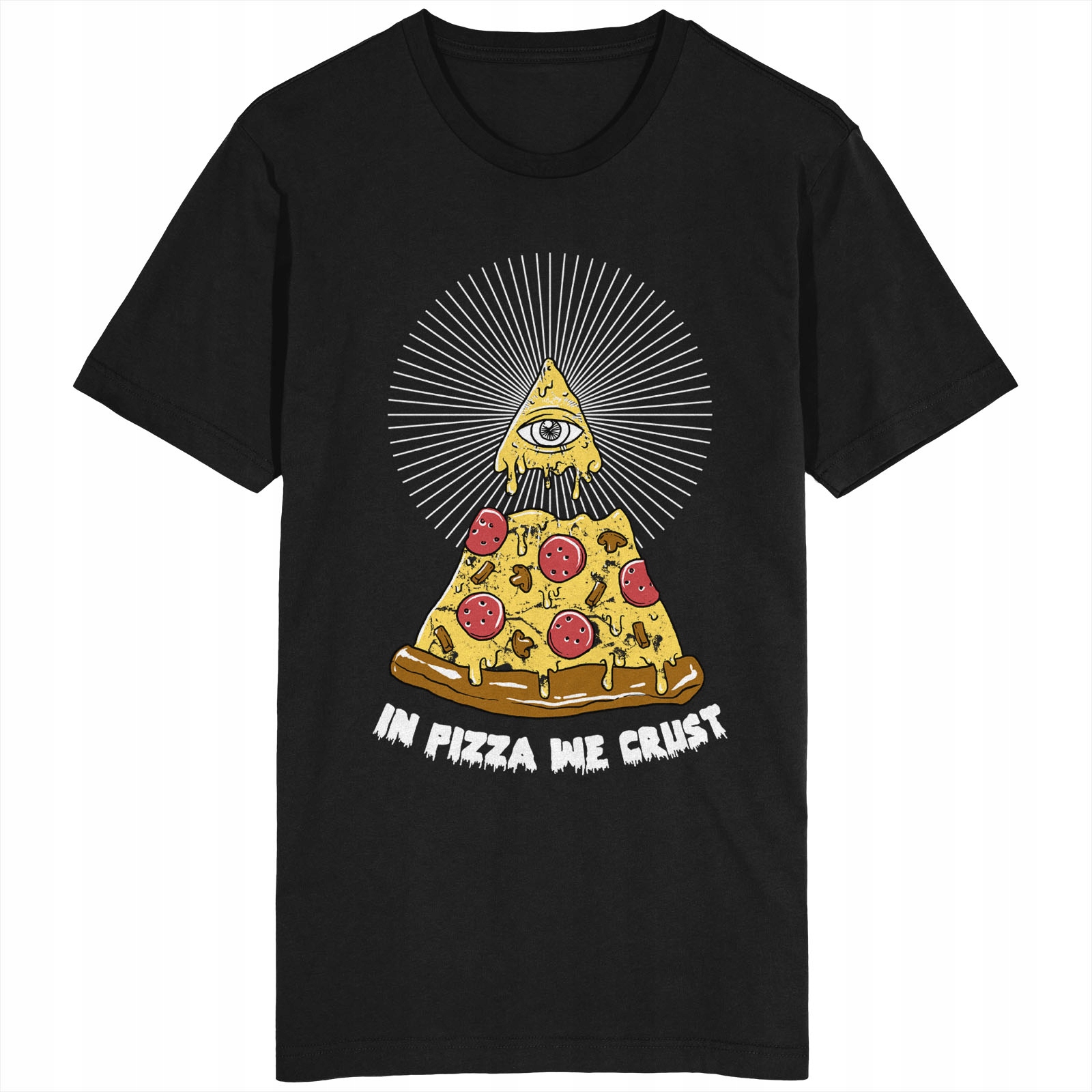 

In Pizza We Crust Koszulka Illuminati Piramida Oko