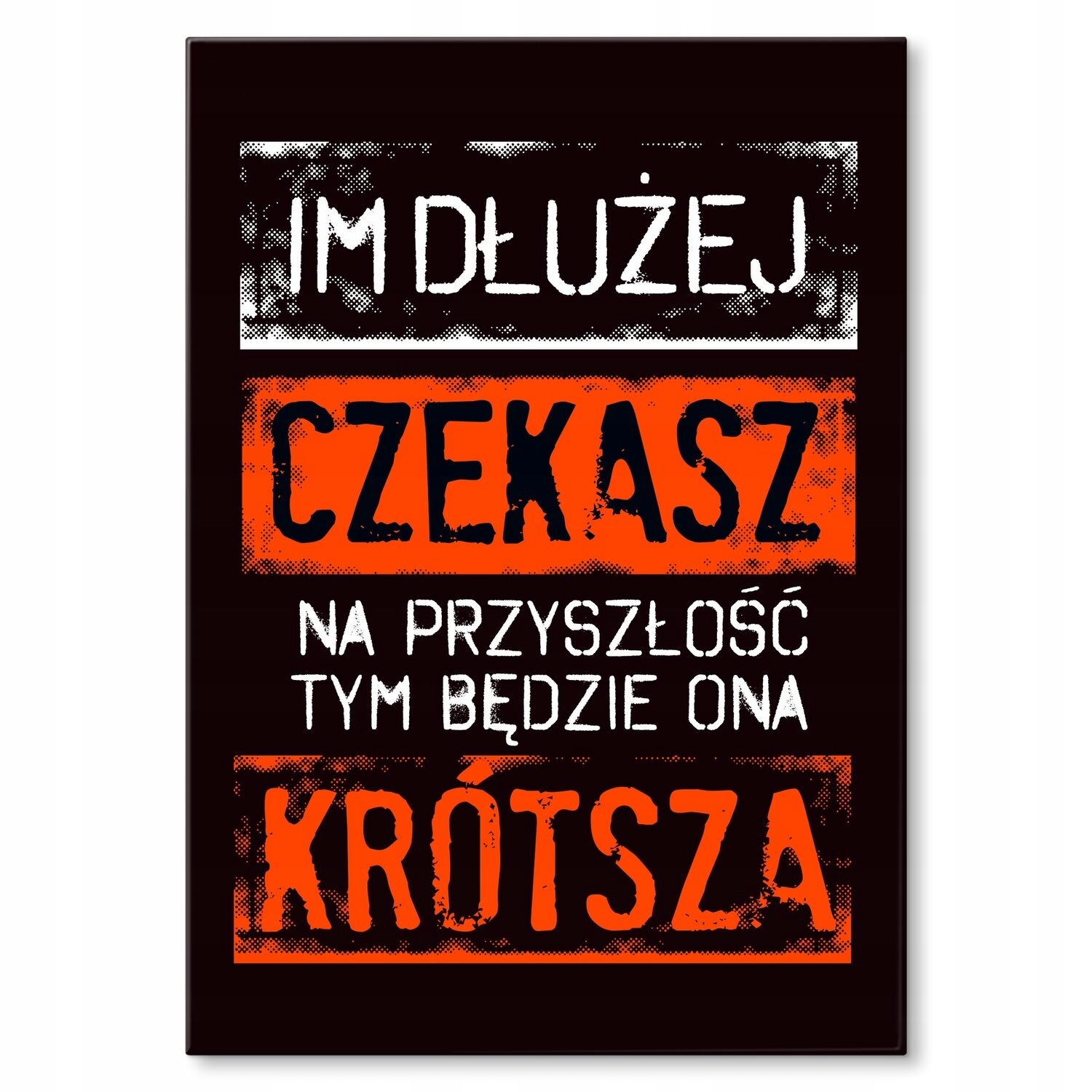 Kovový plakát Čím déle čekáte na budoucnost Štítek Plech 30 x 42 cm +gr