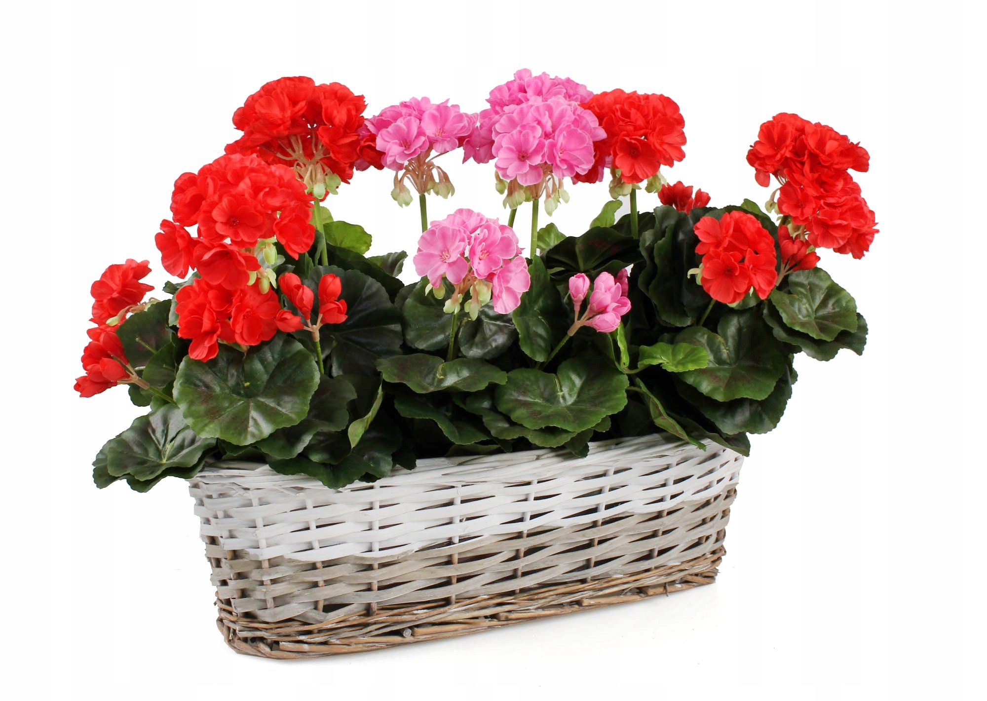 OWALNY KOSZYK WIKLINOWY NA BALKON 42x17x14 cm Maks. szerokość 17 cm