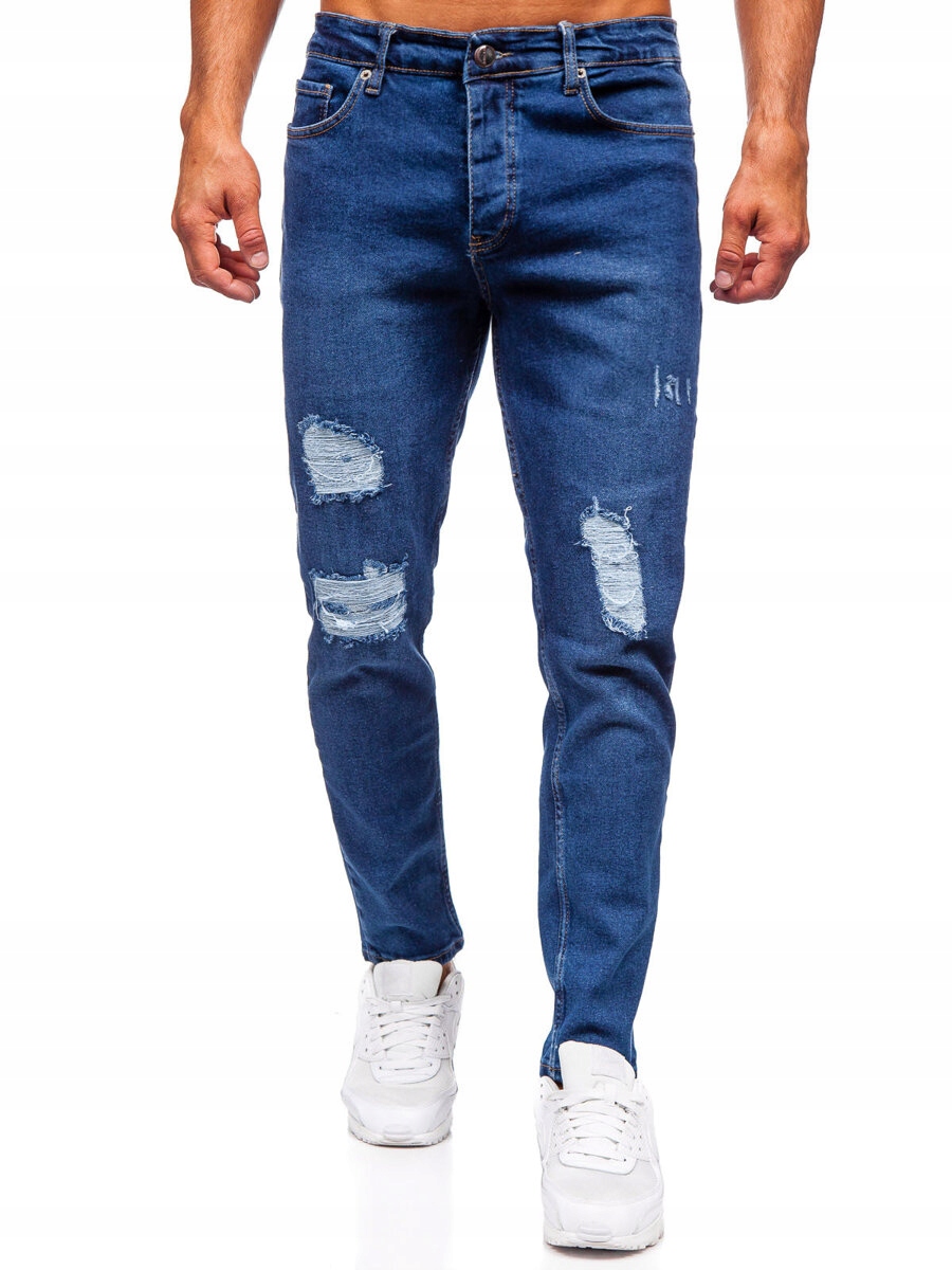 Pánské Džínové Kalhoty Slim Fit Tmavě Modré 6536 DENLEY_33/L