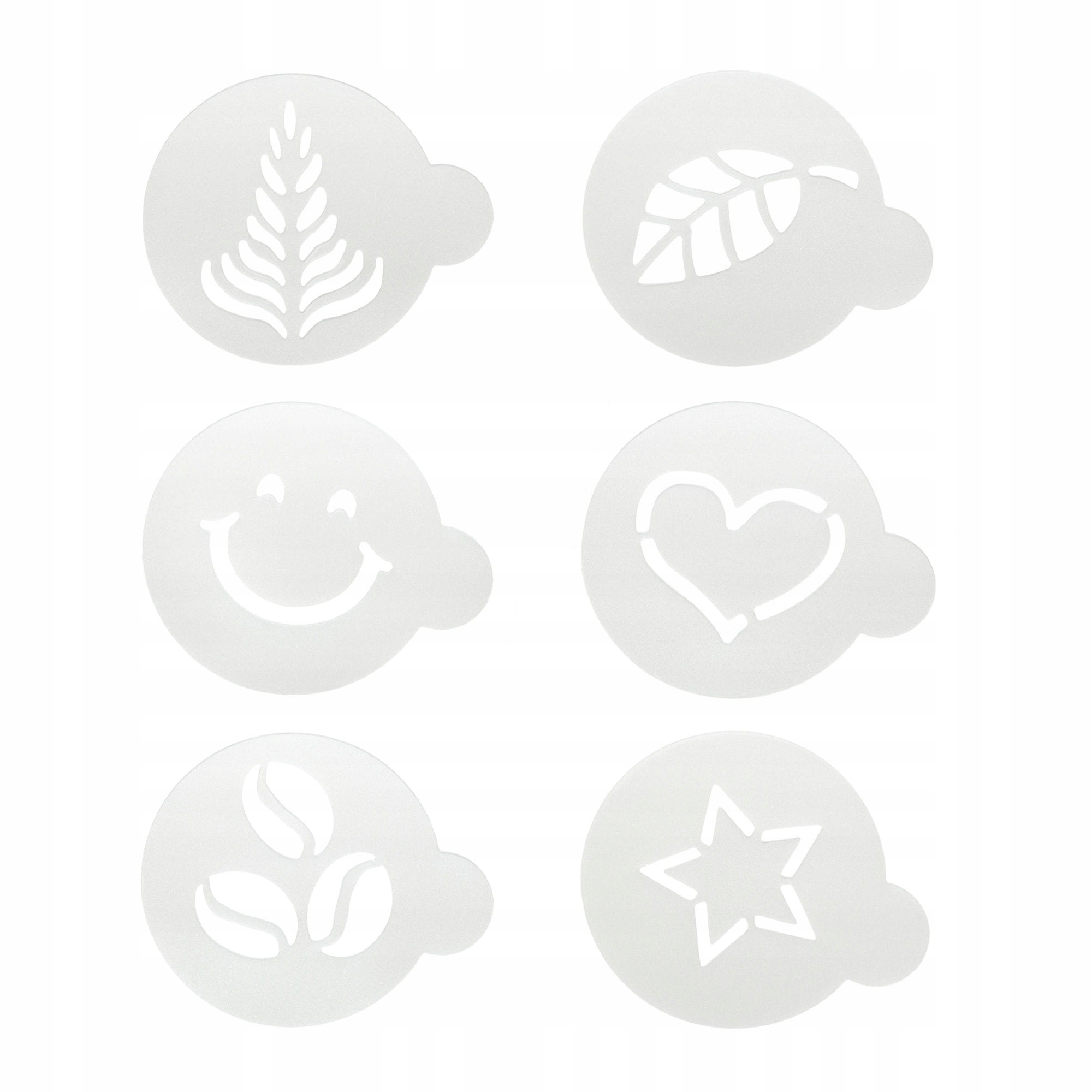 Levně Šablony na dekoraci kávy, 6 ks , průměr 8,5 cm Cilio