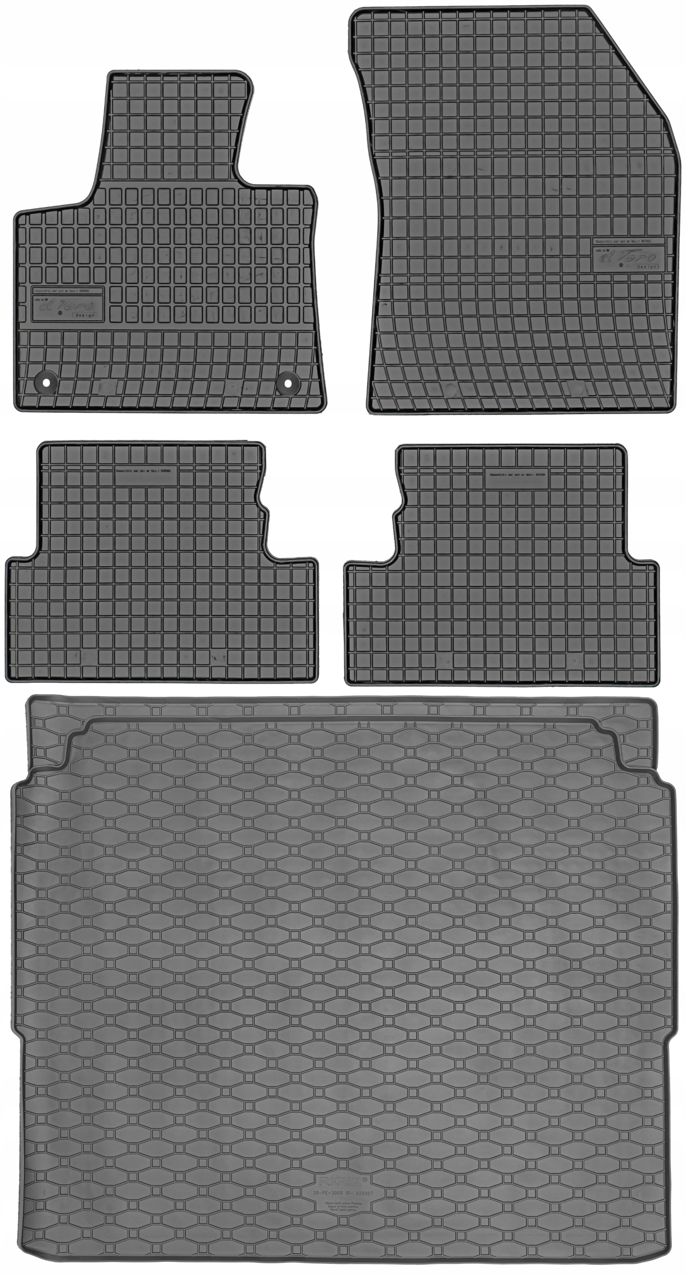 Peugeot 3008 II Crossover od roku 11.2016-2024 Sada Koberce batožinový priestor