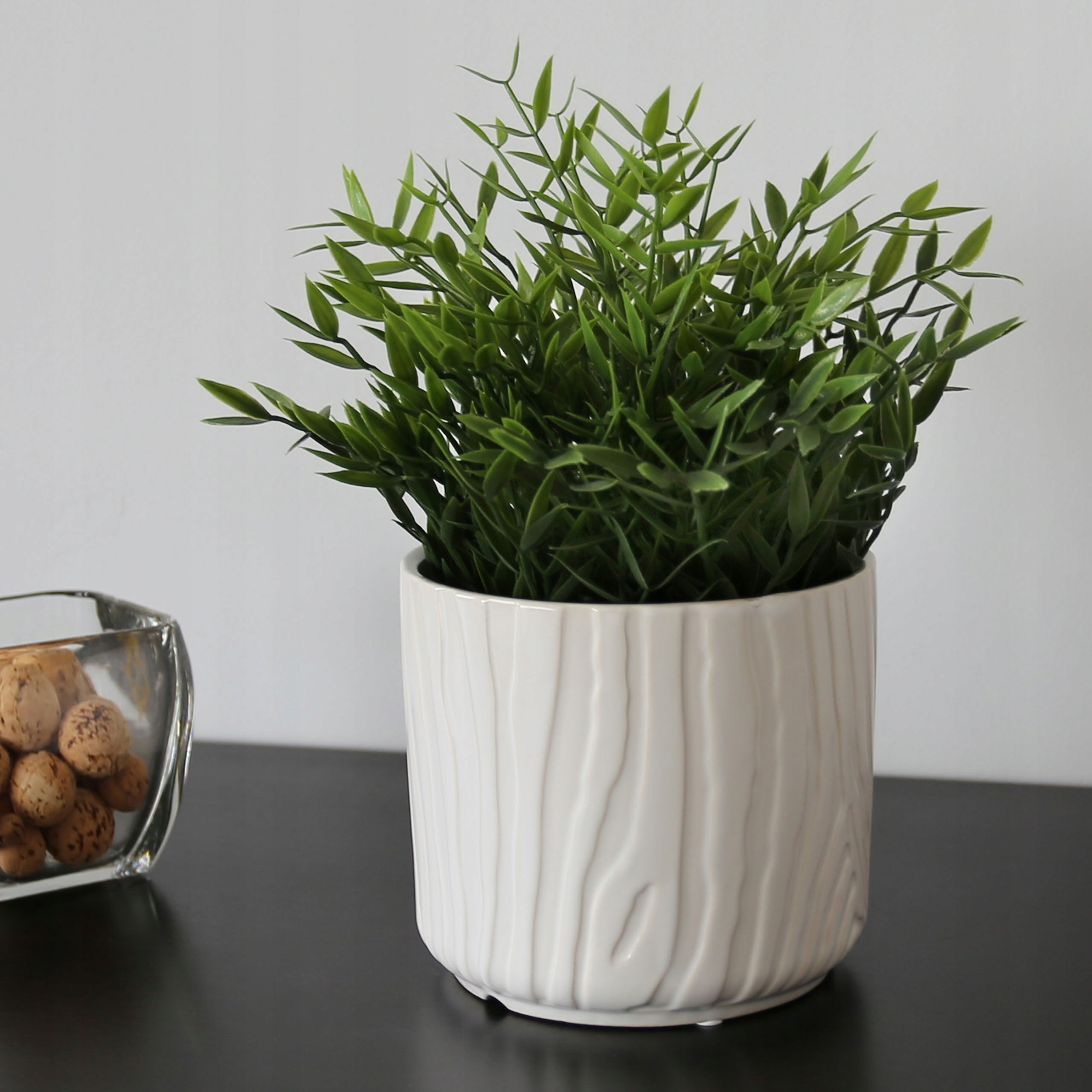 Ecru osłonka na doniczkę, ceramiczna osłonka 11,5x11,5x10 cm Marka inna