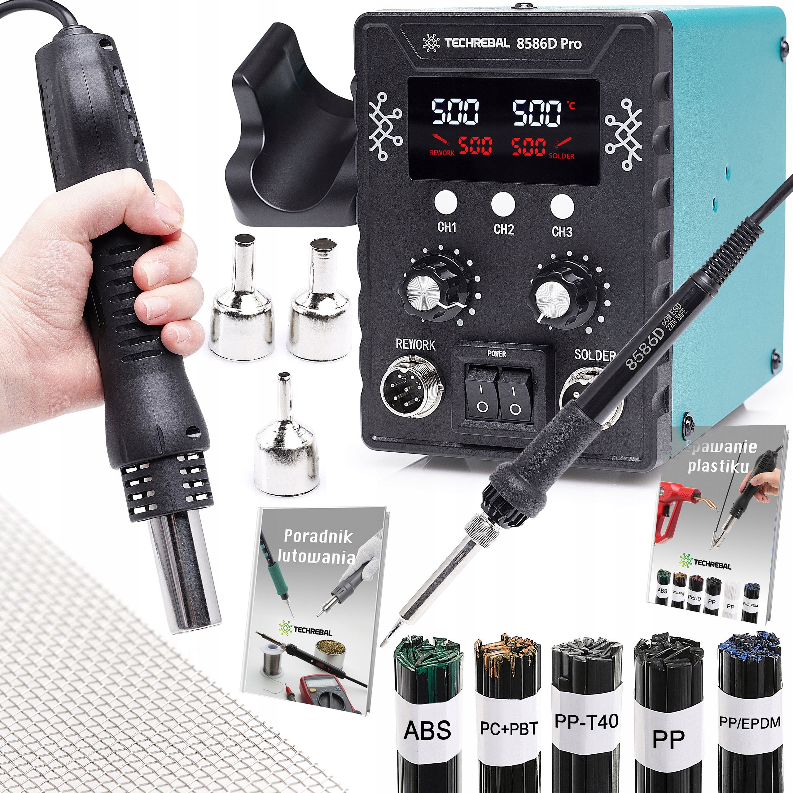 Sada Pro Svařování Plastů Techrebal 8586 5 Pojiv 100 G Elastická Síť